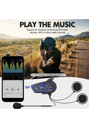 Dancemonkey Kask Bluetooth Kulaklık - Su Geçirmez, Gürültü Engelleyici, Mikrofonlu, 1000m Menzilli, 25 Saat Süre, Gri Renk