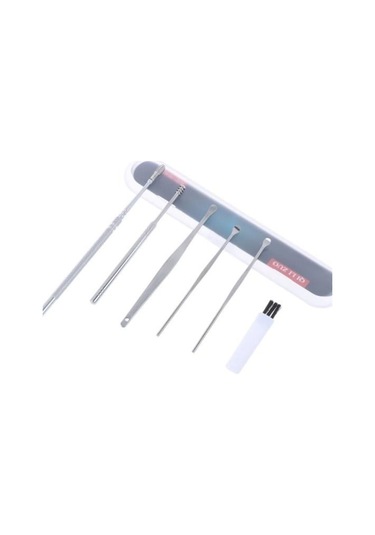 Ollevra 6 Parça Paslanmaz Çelik Kulak Balmumu Toplayıcı Çıkarıcı Temizleyici Bakımı Çubuk Seti Gri