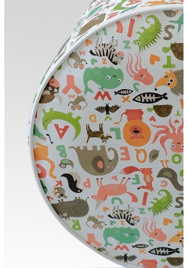 Vedsey Silindir Hayvan Desenli Çok Amaçlı Düzenleyici Hurç 45 x 50 CM Beyaz