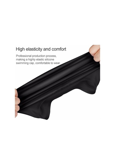 Dm Yetişkinler İçin Su Geçirmez Düz Koyu Mavi Silikon Yüzme Bonesi Koyu Mavi