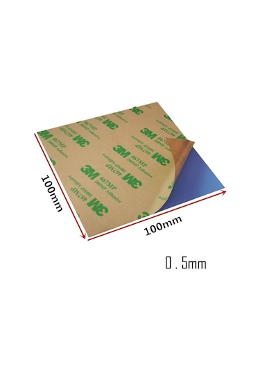 0.5mm 10x10cm Chipset Soğutucu Termal Pad Ped - Çift Taraflı Yapışkanlı - Mavi - 3.6w/m.k