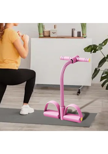 Suntek Omuz Kol Bel Için Pedal Direnç Bandı Çok İşlevli Pembe
