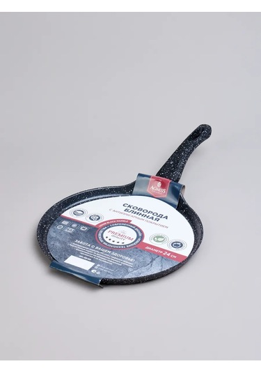 Agness Black Marble 24 Cm Yapışmaz Krep Tavası 327411202 Siyah