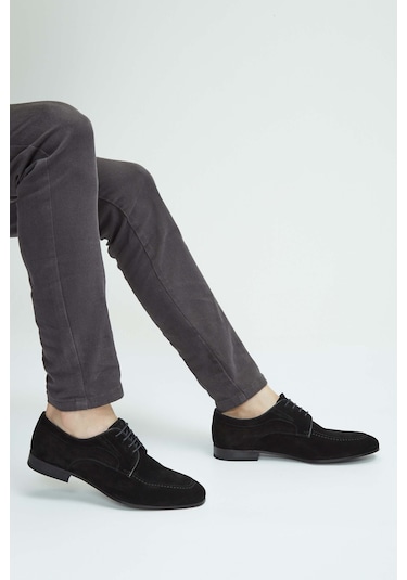 Tamer Tanca Erkek Hakiki Deri Siyah Süet Casual Ayakkabı 183 27302 Erk Ayk Sk23/24 Sıyah Suet Siyah