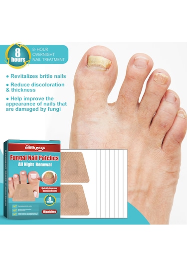 Vkemall South Moon Gece Tırnak Yaması - Mantar, Yumuşak Ve Hasarlı Tırnaklar İçin Onarıcı Bakım 16 Adet