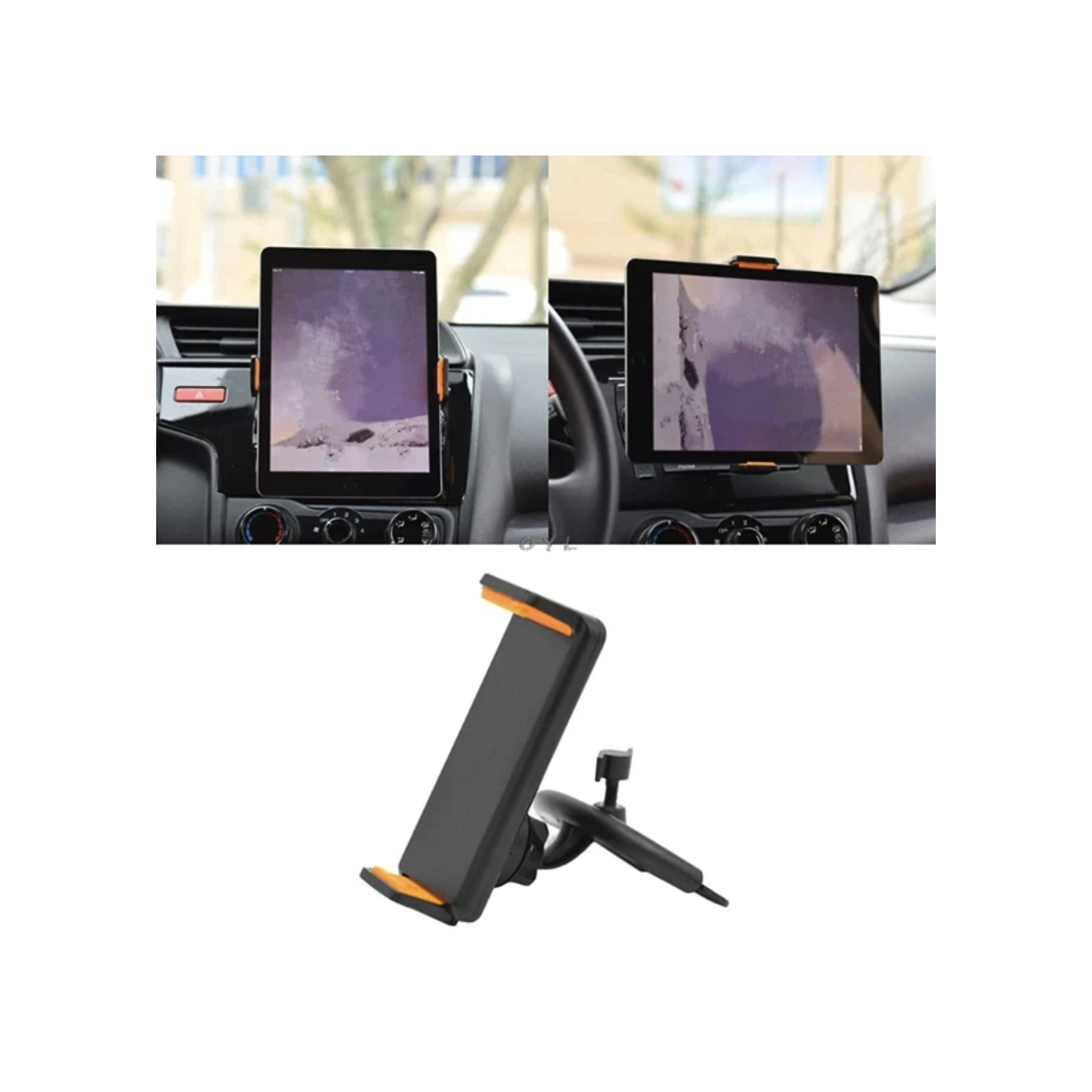 Cd Yuvası İçin Tablet Tutucu İpad Tablet Uyumlu Büyük Ekran Tutucu Cd Yuvasına Takılmalı