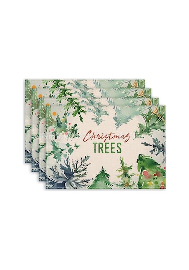 4/6/8 Adet Noel Kardan Adamı Amerikan Servisleri Keten Kaymaz Masa Örtüleri Dikdörtgen Elde Yıkanabilir Yemek Masası Mutfak Ev Dekoru İçin 2,4 Adet-32x42 Cm Diğer