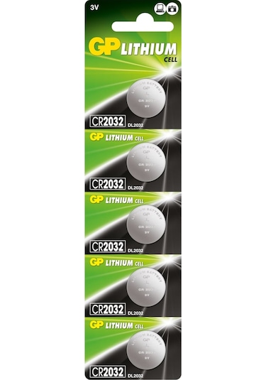 GP CR2032 3V Lityum Blister Düğme Pil 5'li