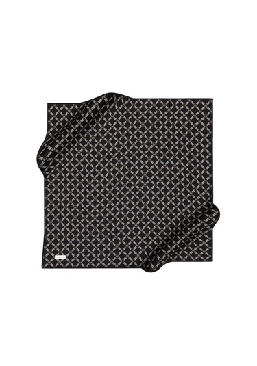Pierre Cardin İpek Eşarp - 8995438-911 Siyah Krem Twill Siyah Krem