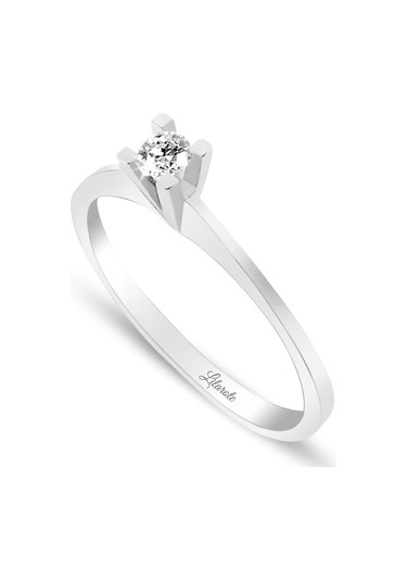 Pırlanta Tektaş Altın Yüzük 0.10 Ct - F/Vs - 14K