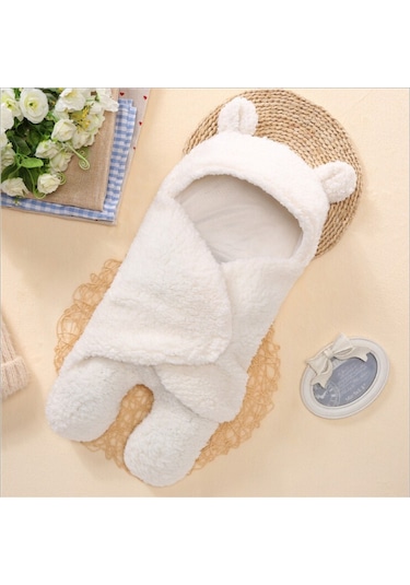 Moveevo Sonbahar Ve Kış Bebek Uyku Tulumu Yenidoğan Bölünmüş Bacaklı Kundak Sıcak Artı Kadife Battaniye Açık Gri Gri