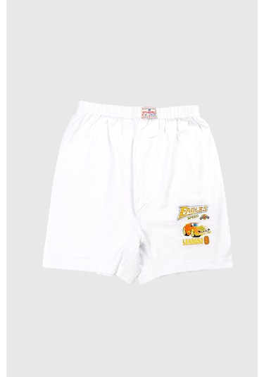 Ceylanoğlu 6'lı Beyaz Erkek Çocuk Baskılı Paçalı Külot- 320 Beyaz