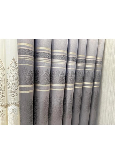 Nivemeshome Ft632255 V-5422 Antakya Gri 1/3 Sık Pileli Fon Perde Apm Gri
