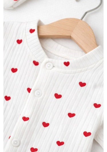 Baby Corner Bebek Pijama Takımı Ekru-kırmızı