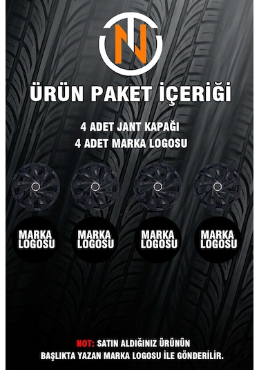 Ford Escort 15 İnç Jant Kapağı Takım Siyah S121