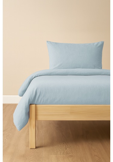 Tek Kişilik Nevresim Takımı Turkuaz Eco Cotton Turkuaz