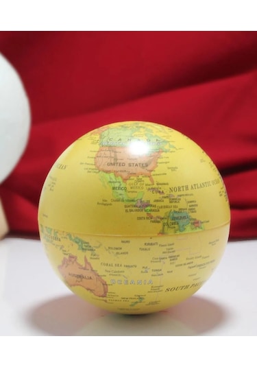 Bykurt Işıklı Dönen Dünya Küresi Sarı - Masa Lambası Sari
