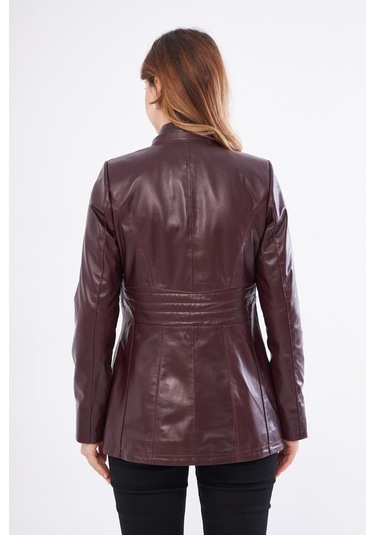 Derinss Dka2332 Hakiki Deri Kadın Bordo Mont 001