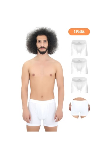 Erkek 3'lü Boxer 1. Sınıf Kumaş Premium Paket Özel Dizayn. Düz Likralı Boxer Şort Çeyizlik Hediyelik Siyah-beyaz Beyaz - Siyah
