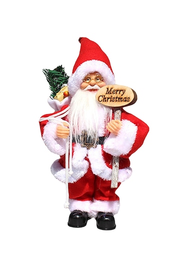 Jeemson Aracın İçi Noel Gibi Dekorasyon: Elektrikli Müzikli Noel Baba Figürü, Pencere Vitrini Süsü, Hediye Seçeneği Pil Dahil Değil