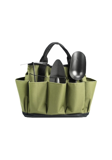 Askeri Yeşil Bahçe Aletleri Çantası - 8 Derin Cep, Dayanıklı 600d Oxford, Kol Sağlam Tutucu, Çok Amaçlı Bahçe Gereçleri Taşıma Totesi Diğer Diğer