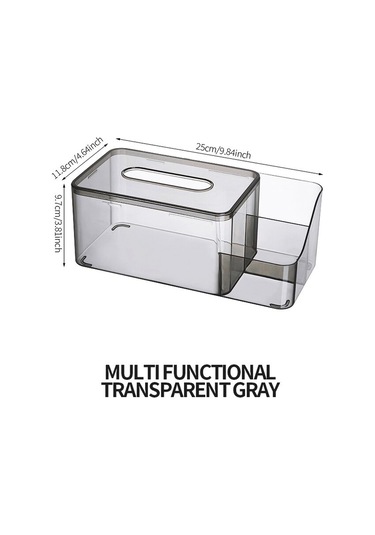 Gri L-zarif Doku Kutusu Yüksek Dereceli Çekme Kağit Kutu Akrilik Ev Sehpa Çok Fonksiyonlu Uzaktan Kumanda Masaüstü Saklama Kutusu