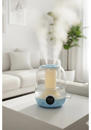 Glr K07 Mavi Çift Spreyli Ultrasonik Sessiz Hava Nemlendirici Ve Gece Lambası 3l Kapasite