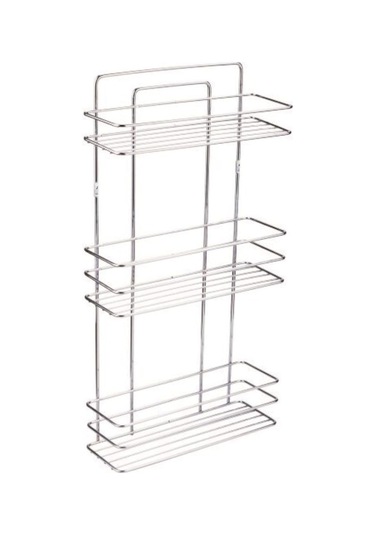 Haus Paslanmaz Yapışkanlı 3 Katlı Banyo Şampuanlık Düzenleyici Delmeye Son Krom Tş-03 Siyah