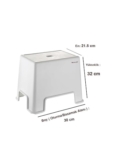 Banyo Taburesi - 150 Kg Taşıma Kapasiteli Kaydırmaz Banyo Taburesi - Çocuk Taburesi - Basamak Tabure - 1. Sınıf Sert Plastik 21.5x 30 X 32 Cm Siyah