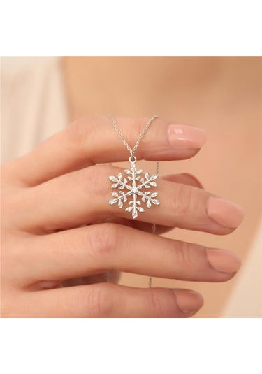 925 Ayar Gümüş Kar Tanesi Kolye