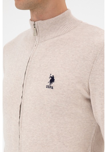 U.s. Polo Assn. Erkek Taş Melanj Hırka Triko 50313684-vr225 Tas Melanj