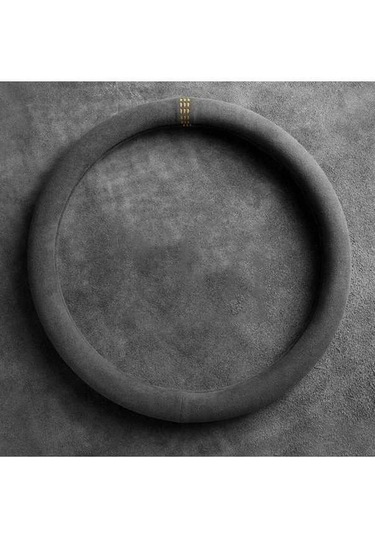 Novahub Kırmızı İnek Derisi Direksiyon Kapakları, 37-38cm, Süet Kılıf, Nefes Alabilir, D Shape, Araba Aksesuarları Kırmızı