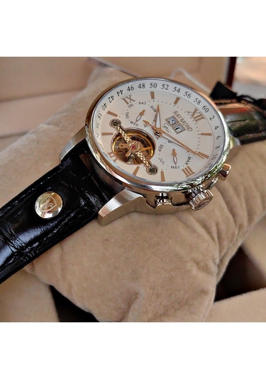 Raymond Star Serisi Beyaz Kadran Otomatik Erkek Kol Saati Gümüş