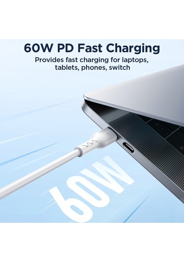 Joyroom Sa26-cc3 Flaş Şarj Serisi 60w Usb-c / Type-c - Usb-c / Type-c Hızlı Şarj Veri Kablosu, Kablo Uzunluğu: 1m