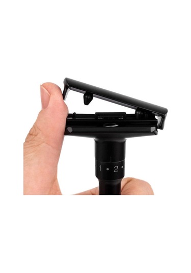 Valkyrie Metal Ayarlanabilir Manuel Geleneksel Tıraş Bıçağı Siyah + Jilet 5'li