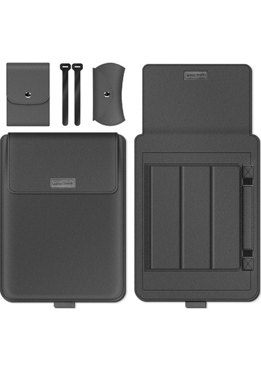 A2 4'ü 1 Arada Bilgisayar Braketi Astar Çantası Saklama Çantası, Boyut: 13/14 İnç Gri