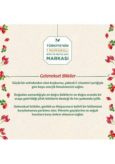 Doğadan Kuşburnu Meyve Poşet Çay 20'li 50 G