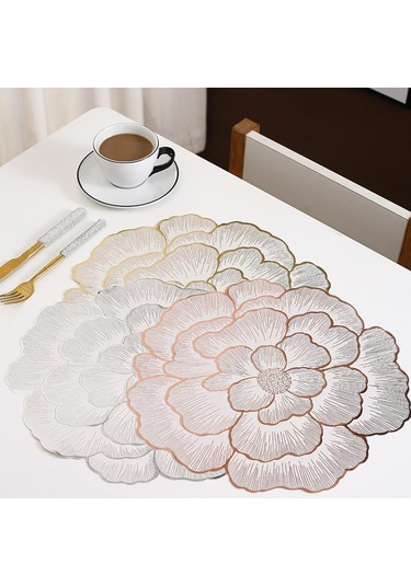 Suntek 6pcs Placemats Yemek Masası Yer Paspas Dekor Mutfak Ev Gümüş