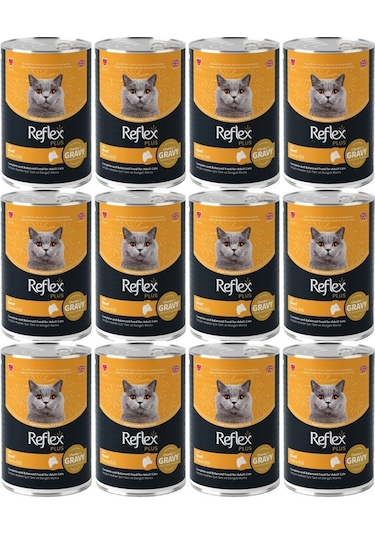 Reflex Plus Dana Etli Sos İçinde Et Parçacıklı Kedi Konservesi 400 Gr 12 Adet