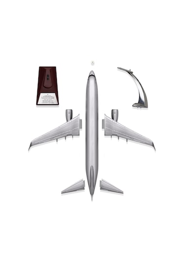 Zekupp - Maket Uçak - Boeing 737-800 1/100 - GÜMÜŞ RENK ÖZEL TASARIM Model Uçak