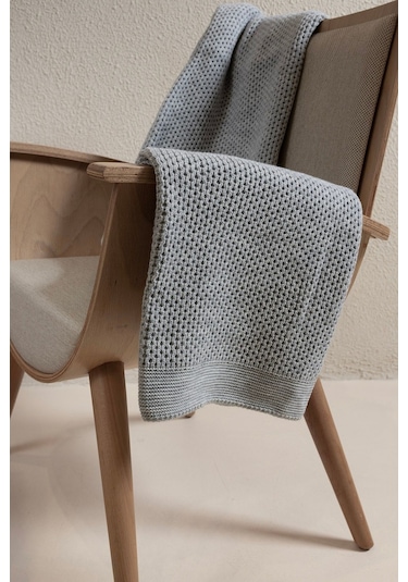 Miel Gri Kenarı Ponponlu Tek Kişilik Battaniye 160x220 37106 Gri