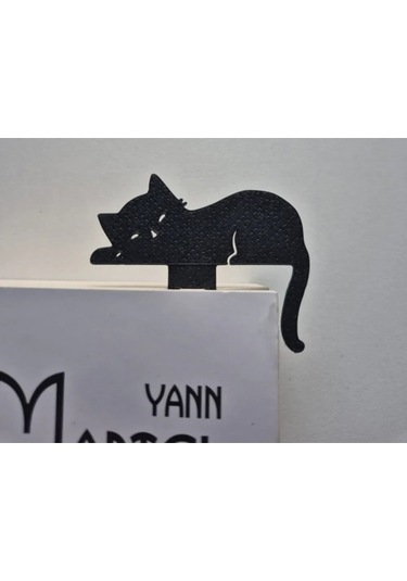 Uyuyan Kedi Siyah 3d Baskı Kitap Ayracı 3 Adet