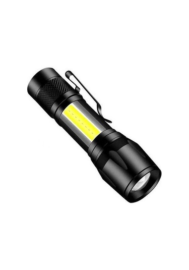 Yifomall Alüminyum El Feneri 513: Yan Işık, Kalem Klasması, Yakın-uzak Odak, Direk Şarj Ve Veri Kablosu İle Kutulu Paket Siyah