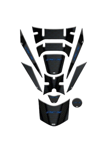 Honda Pcx 2018 - 2020 Uyumlu Tank Pad Set 008 Mavi