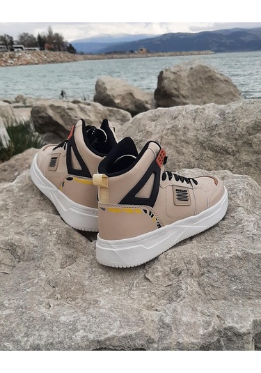 Dunlop 2243 Bej Renk Fuspetli Ortapedik Boğazlı Spor Ayakkabı AYKSAYAK-000504