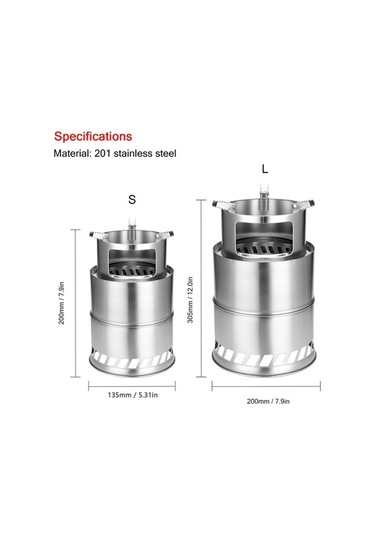 Pazly Yumru Açık Kamp Fırını Demonte Odun Sobası Taşınabilir, Çok Renkli Y15589-1 Çok Renkli