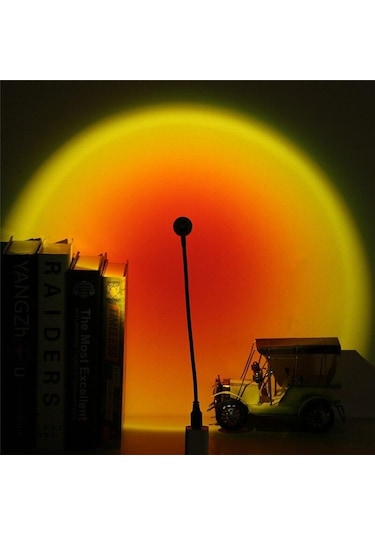 Turuncu Gün Batımı Lambası Usb Kahve Dükkanı Duvar Dekor Işıkları 28cm Çok Renkli