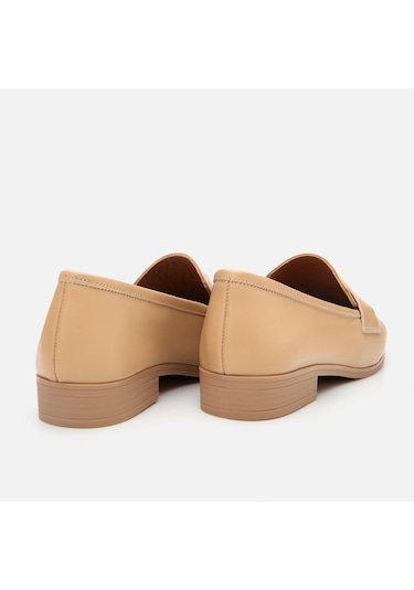 Hotiç Kadın Deri Bej Logo Detaylı Loafer 01ayh303980a330 Naturel-nude Nude