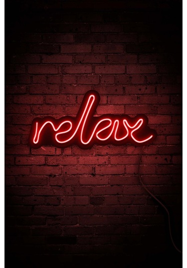 Relax Neon Led Duvar Aydınlatması & Dekoru & Gece Lambası Kırmızı Kırmızı
