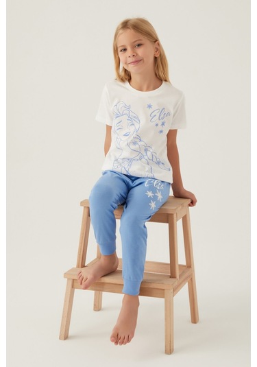 Frozen Star Krem Kız Çocuk Pijama Takımı 5274-42791 Krem